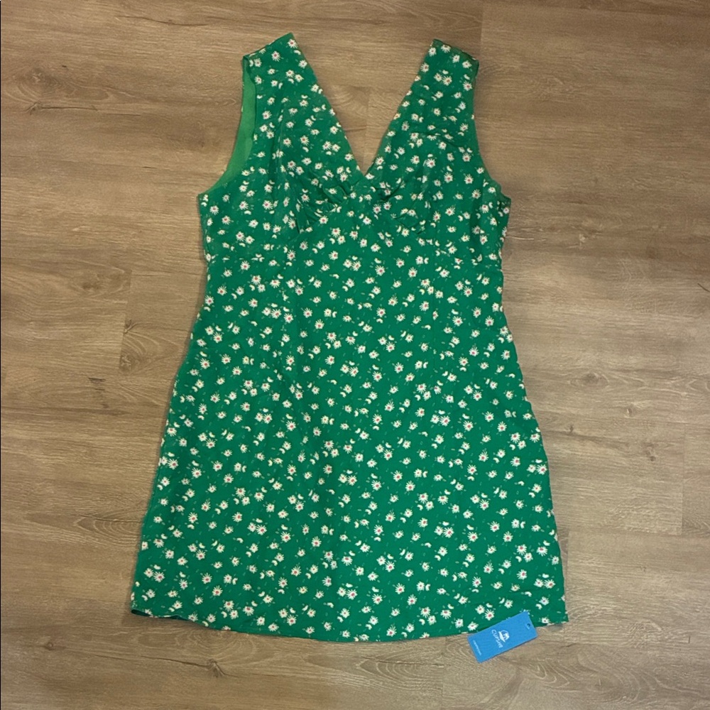 Cupshe Green Floral Mini Dress
